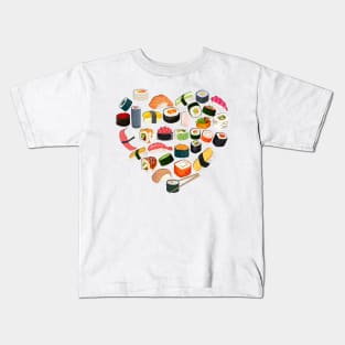 I love Sushi Life is better eating sushi ramen Chinese food addict Kids T-Shirt